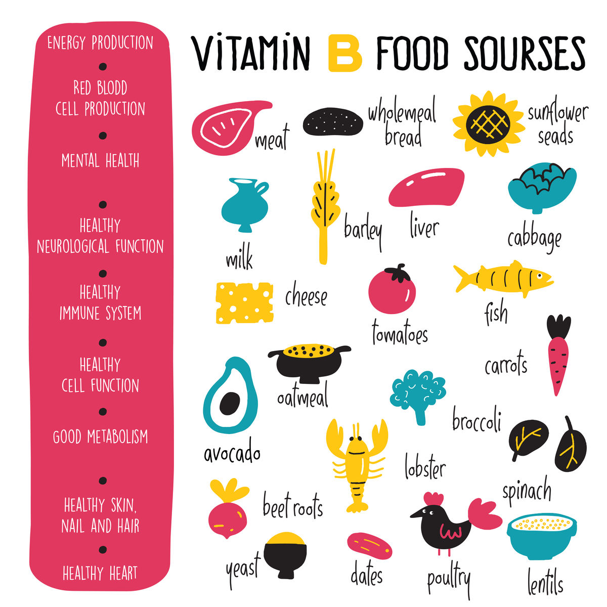 Food sources rich in B-Vitamin